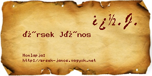 Érsek János névjegykártya
